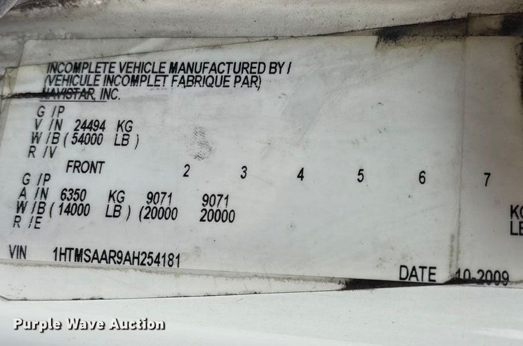 image for item ED2293 2010 International 4400 truck cab and chassis