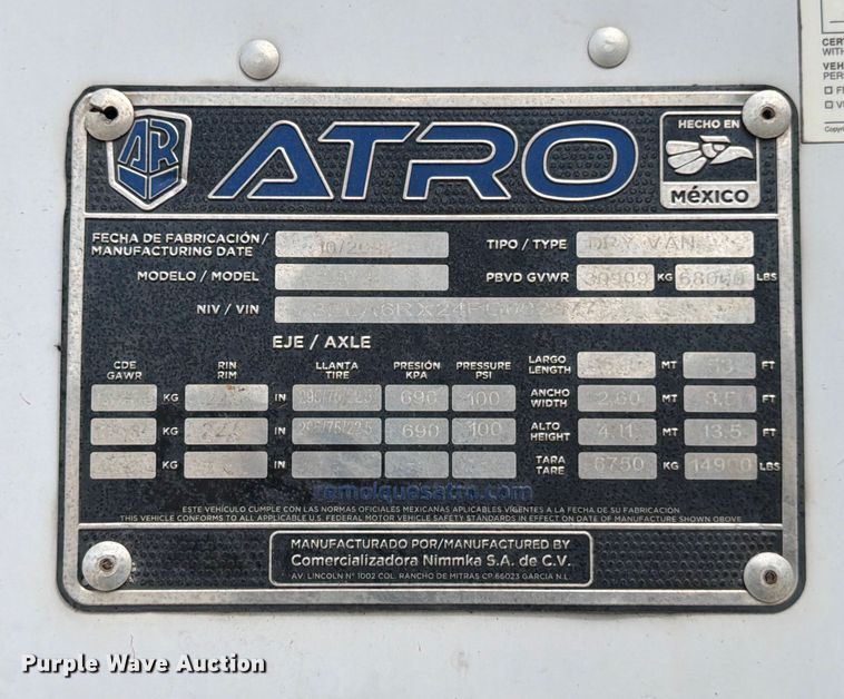 image for item ED4984 2023 Atro 2023 dry van trailer