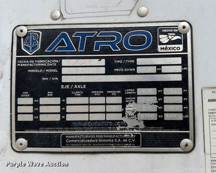 image for item ED4985 2023 Atro 2023 dry van trailer