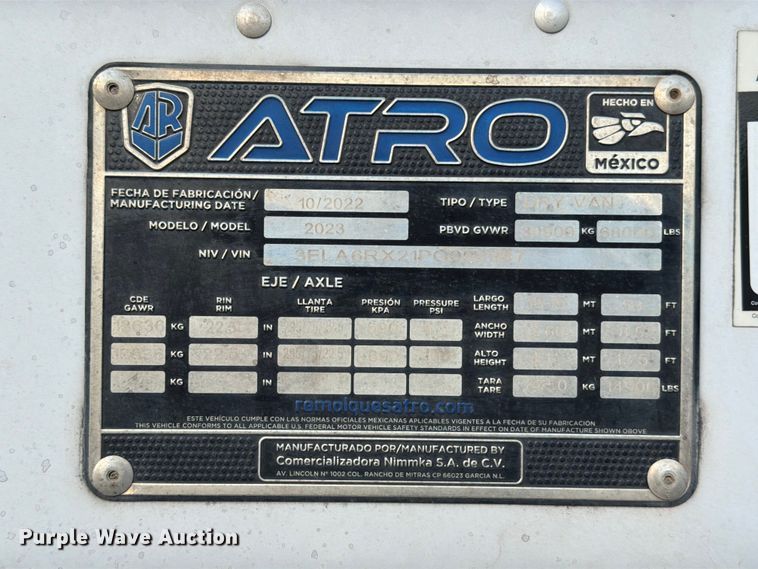 image for item ED5979 2023 Atro 2023 dry van trailer