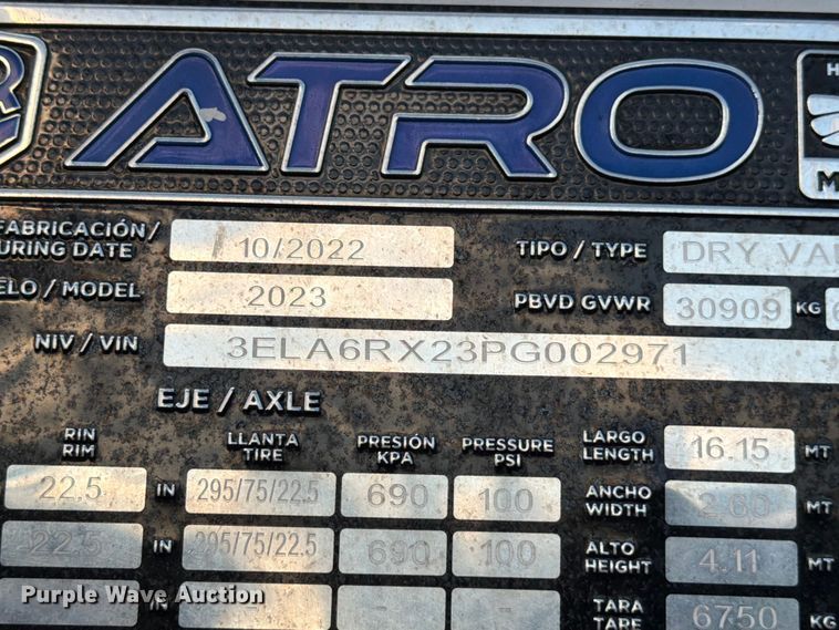 image for item ED5980 2023 Atro 2023 dry van trailer