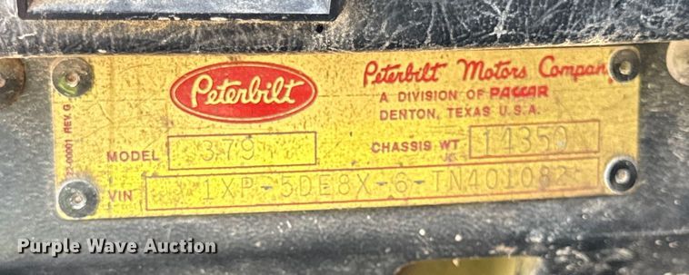 image for item EF2197 1996 Peterbilt 379 semi truck