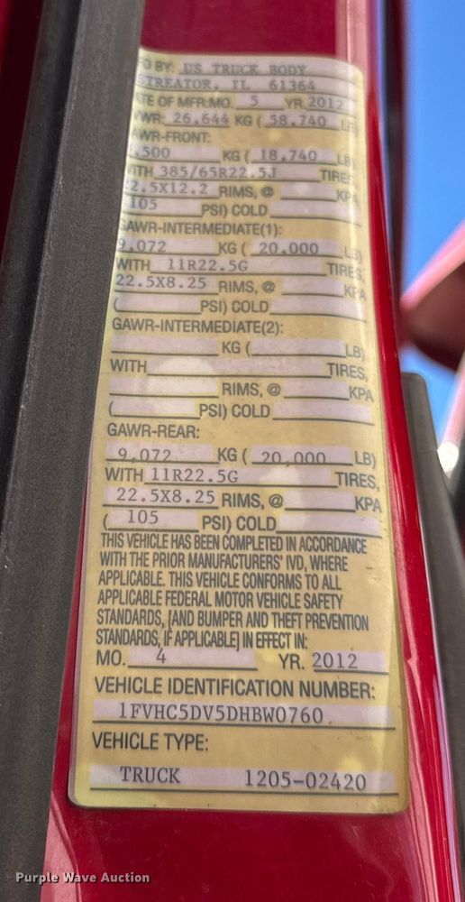 image for item EF2198 2013 Freightliner Business Class M2 box truck