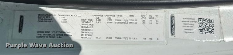 image for item EF2200 2016 Freightliner Business Class M2 box truck