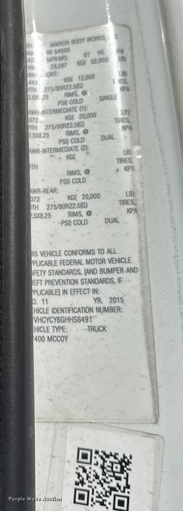 image for item EF2200 2016 Freightliner Business Class M2 box truck