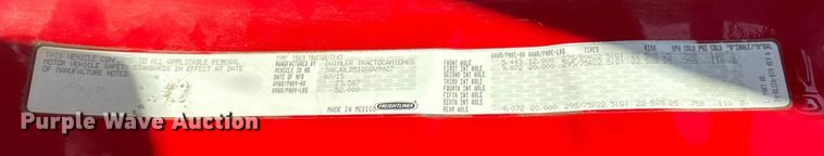 image for item EF2201 2016 Freightliner Cascadia 125 semi truck