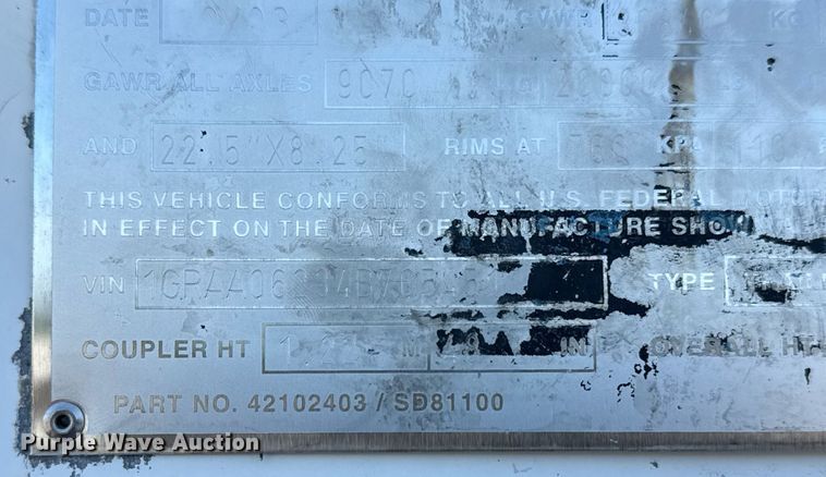 image for item EG6011 2004 Great Dane 7411TP-SA dry van trailer