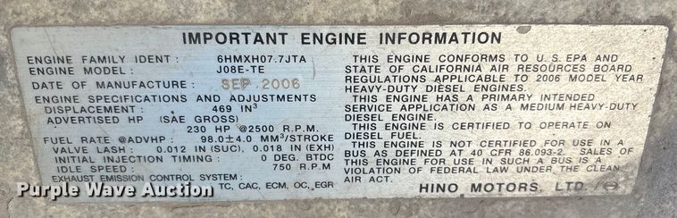 image for item EM6051 2007 Nissan  UD2600 box truck