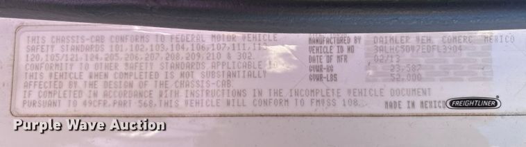 image for item EM6106 2014 Freightliner M2 112 side curtain box truck  