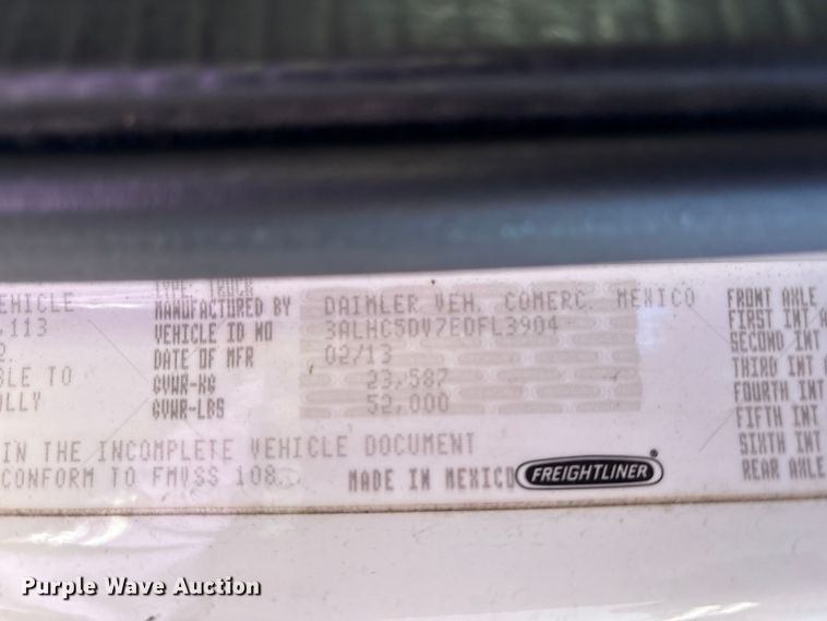 image for item EM6106 2014 Freightliner M2 112 side curtain box truck  