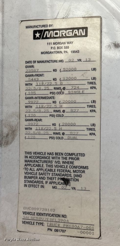 image for item EM6106 2014 Freightliner M2 112 side curtain box truck  