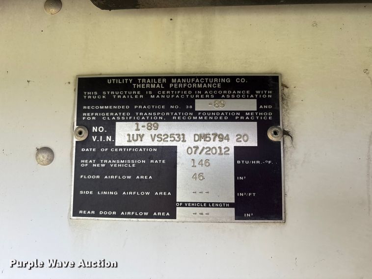 image for item EM6114 2013 Utility Trailer Manufacturer refrigerated van trailer