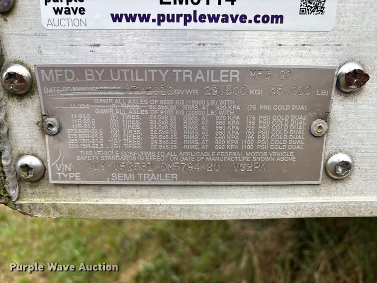 image for item EM6114 2013 Utility Trailer Manufacturer refrigerated van trailer