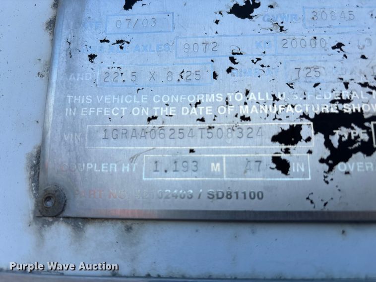 image for item EM6117 2004 Great Dane 7411 TP101A dry van trailer