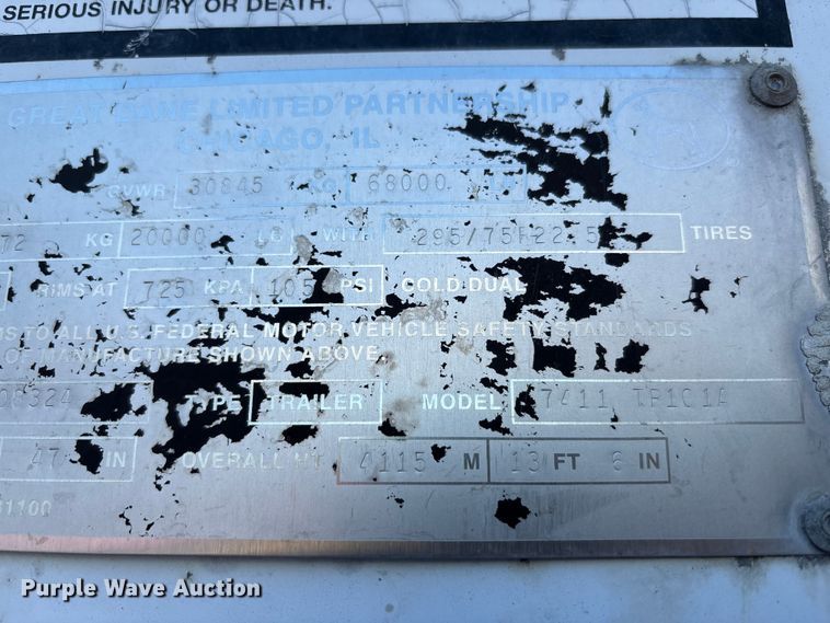 image for item EM6117 2004 Great Dane 7411 TP101A dry van trailer