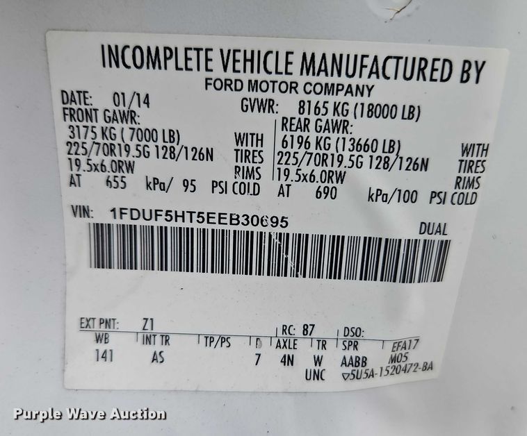 image for item EO4712 2014 Ford F550 bucket truck