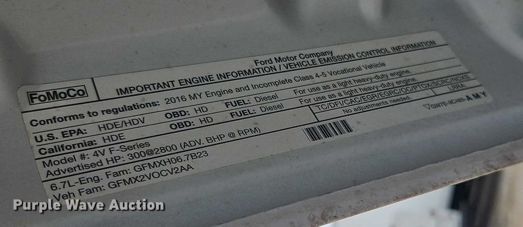 image for item EO4713 2016 Ford F550 flatbed truck