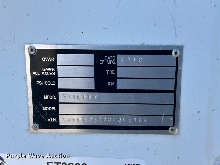 image for item ET3306 2012 Utility 4000D-X dry van trailer