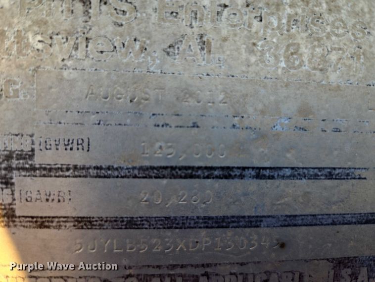 image for item EU3912 2013 Pitts Trailers drop deck equipment trailer