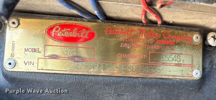 image for item EU4695 2003 Peterbilt 378 semi truck