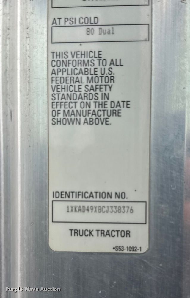 image for item EU6095 2012 Kenworth T660 semi truck