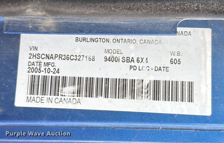 image for item EU6136 2006 International 9400i semi truck