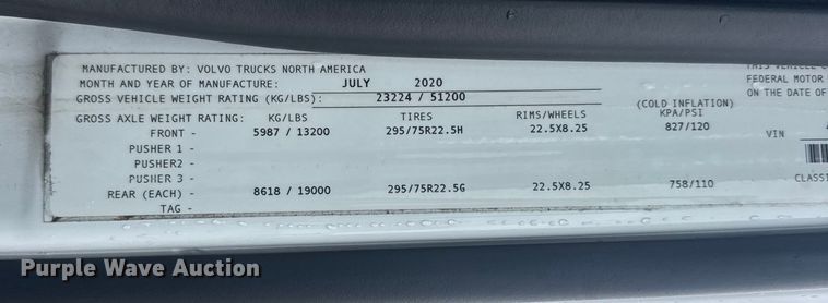 image for item EU6268 2021 Volvo VNL semi truck