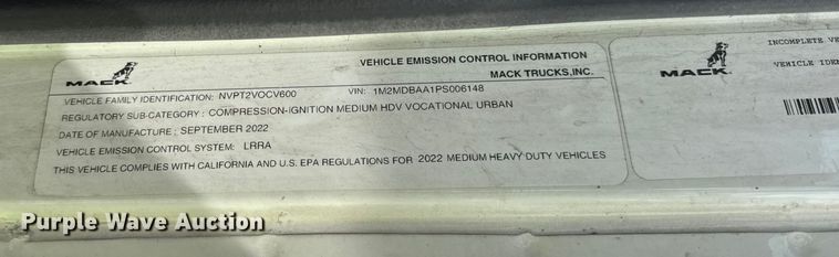 image for item YA0718 2023 Mack MD box truck