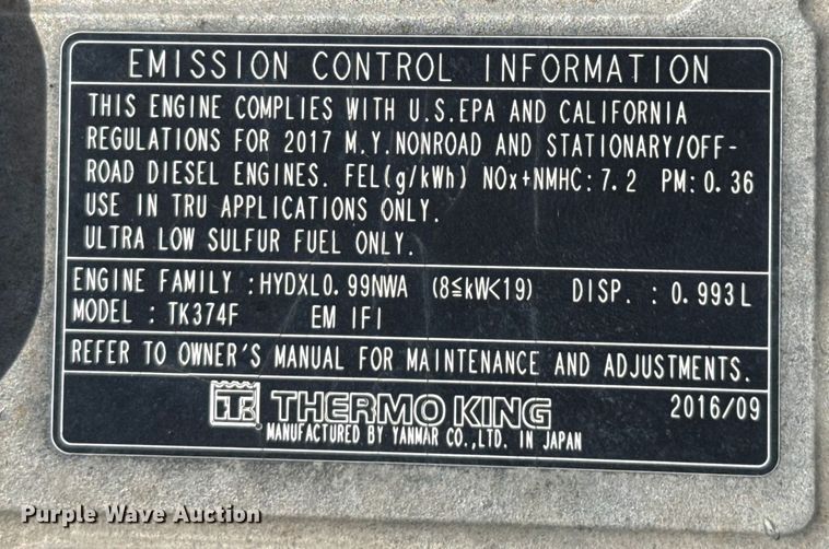 image for item YA1053 2017 Freightliner Business Class M2 refrigerated truck