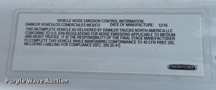 image for item YA1053 2017 Freightliner Business Class M2 refrigerated truck