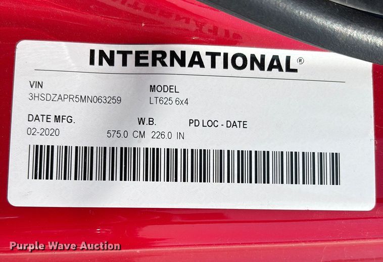 image for item YA1087 2021 International LT625 semi truck