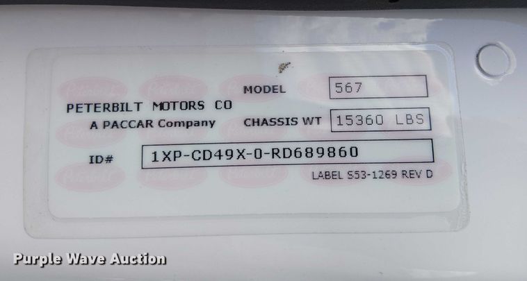 image for item YA1228 2024 Peterbilt 567 semi truck