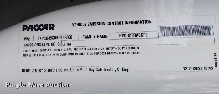 image for item YA1228 2024 Peterbilt 567 semi truck