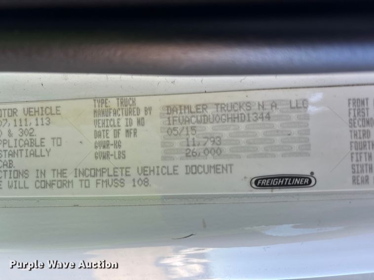 image for item YA1257 2016 Freightliner Business Class M2 forestry bucket truck