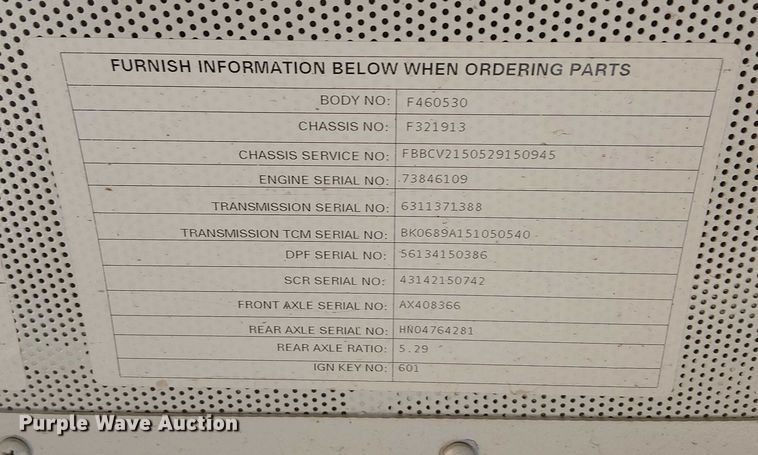 image for item DJ7852 2016 BlueBird Vison school bus