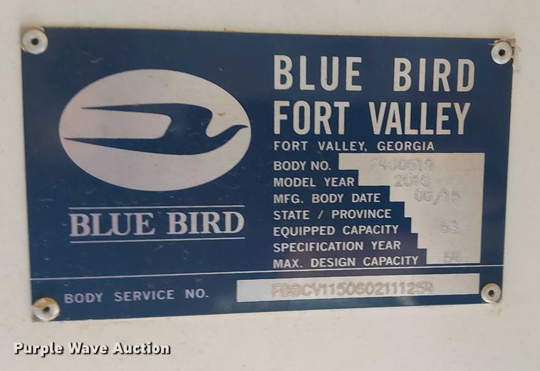 image for item DJ7854 2016 BlueBird Vision school bus