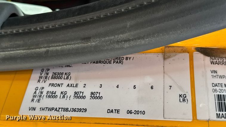 image for item DO2399 2011 International WorkStar 7500 dump truck