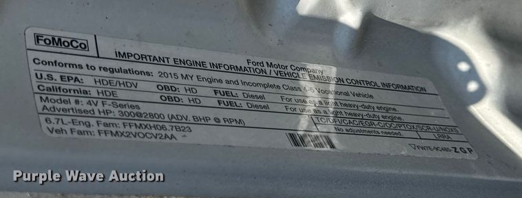 image for item DO2401 2015 Ford F550 XL flatbed truck