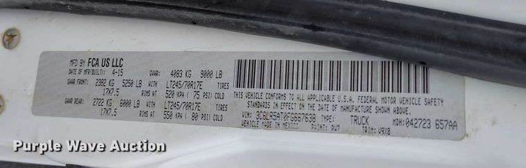 image for item DP5071 2015 RAM 2500 pickup truck