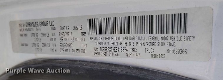 image for item DP5094 2014 RAM 1500 Crew Cab pickup truck