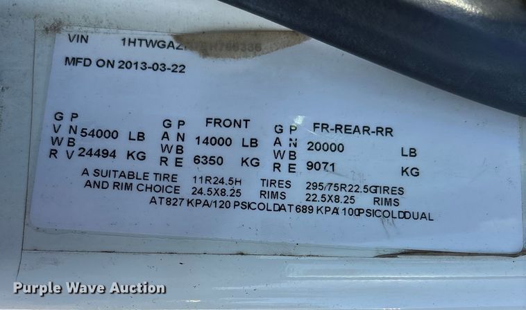 image for item DU1474 2014 International 7400 dump truck