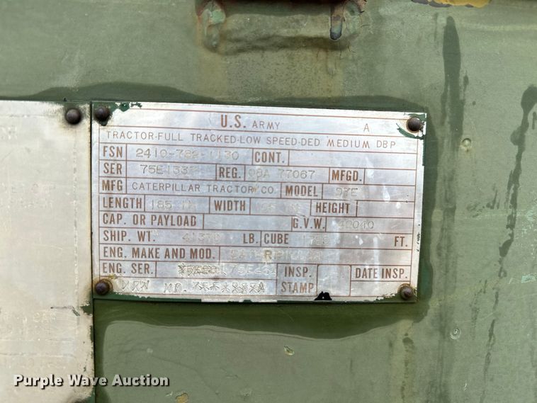 image for item DU3605 1967 Caterpillar D7E dozer