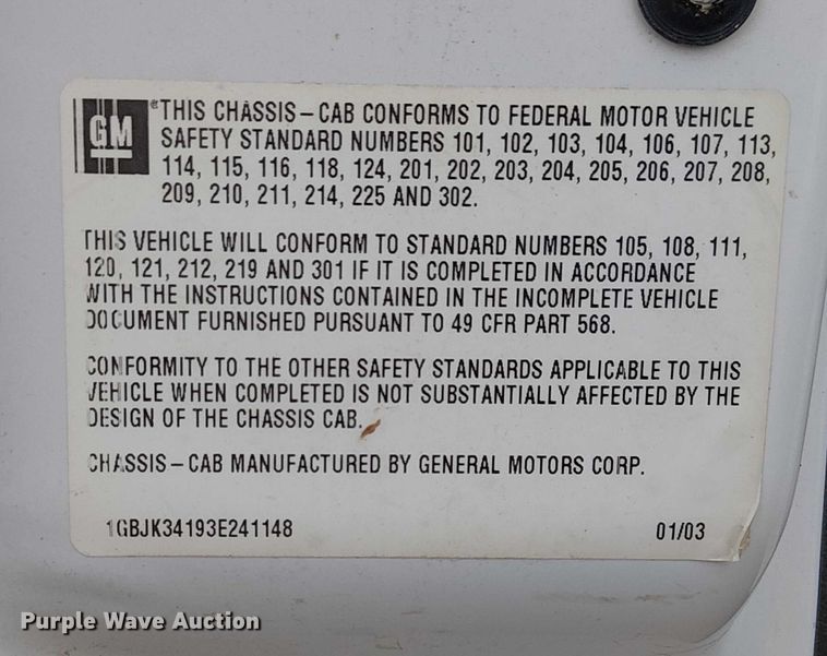 image for item DU3606 2003 Chevrolet Silverado 3500 flatbed pickup truck