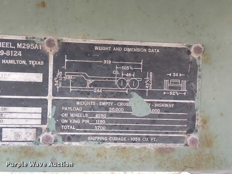 image for item DU3616 1960 Hamilton dry van trailer