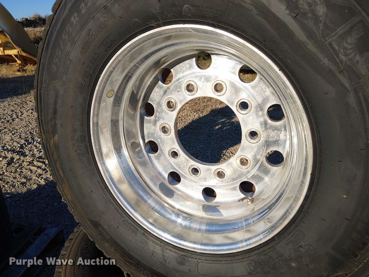 image for item DU3652 (4) Michelin 455/55R22.5 tires and wheels