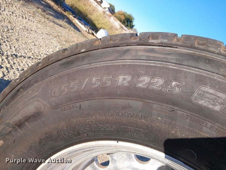 image for item DU3652 (4) Michelin 455/55R22.5 tires and wheels