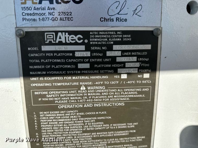 image for item DW4276 2009 Ford F750 Super Duty bucket truck