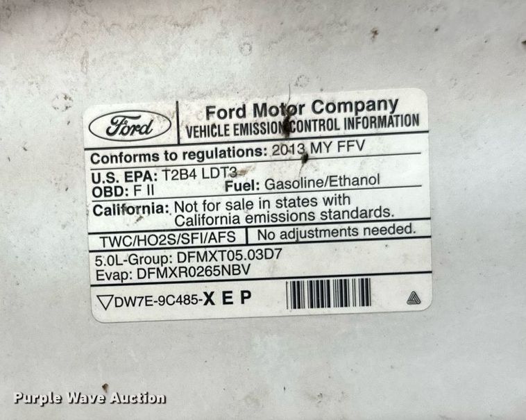 image for item DW4283 2013 Ford F150 SuperCab pickup truck