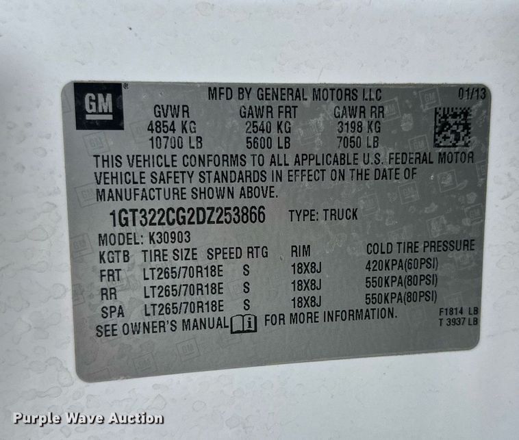 image for item DW4284 2013 GMC Sierra 3500HD pickup truck