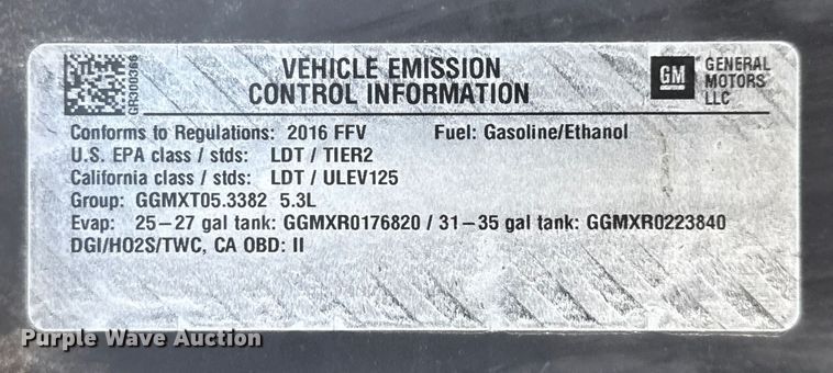 image for item DX5765 2016 Chevrolet Tahoe Police SUV